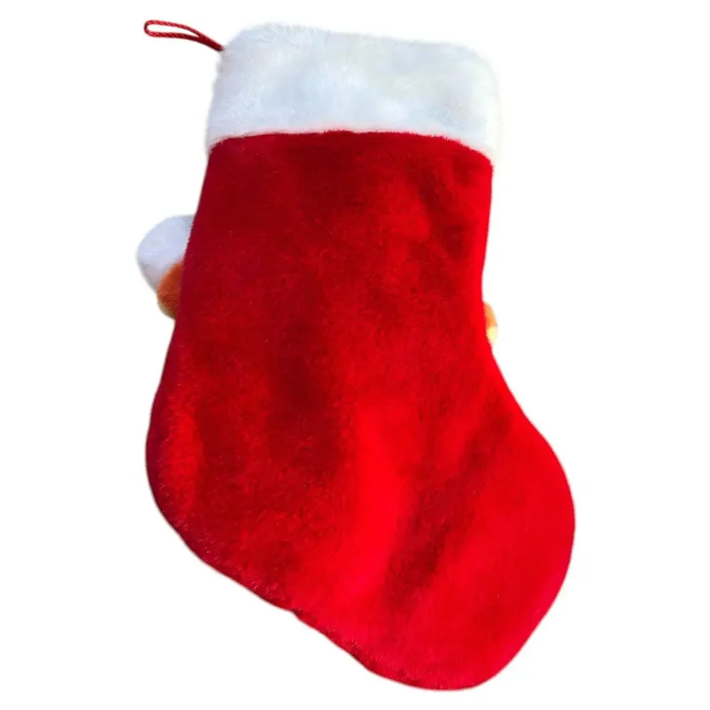 Disney Winnie the Pooh Green Santa Hat Tigger Plush Head Stocking As-is